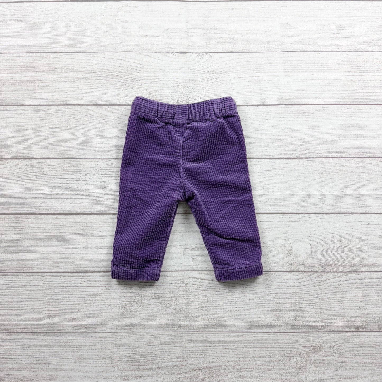 H&M Baby Purple Corduroy Pants Drawstring Waist Pull-On Trousers 4-6 Months