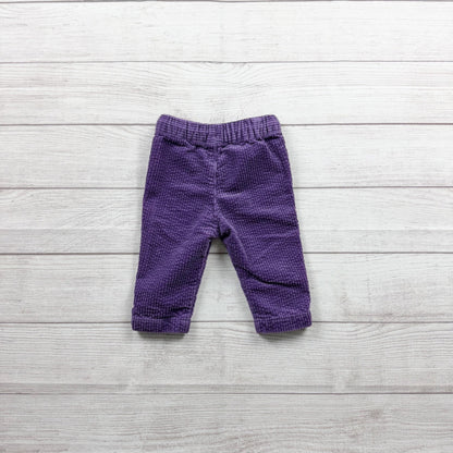 H&M Baby Purple Corduroy Pants Drawstring Waist Pull-On Trousers 4-6 Months