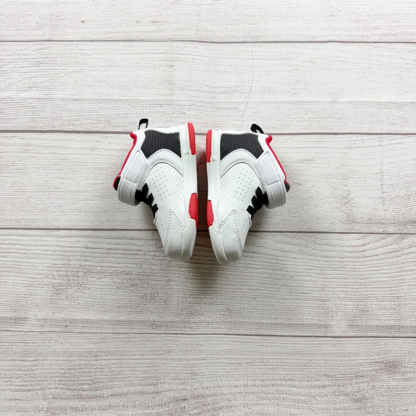AND1 Kids Toddler White Black Red Basketball Sneakers Slip On Strap Shoes 5