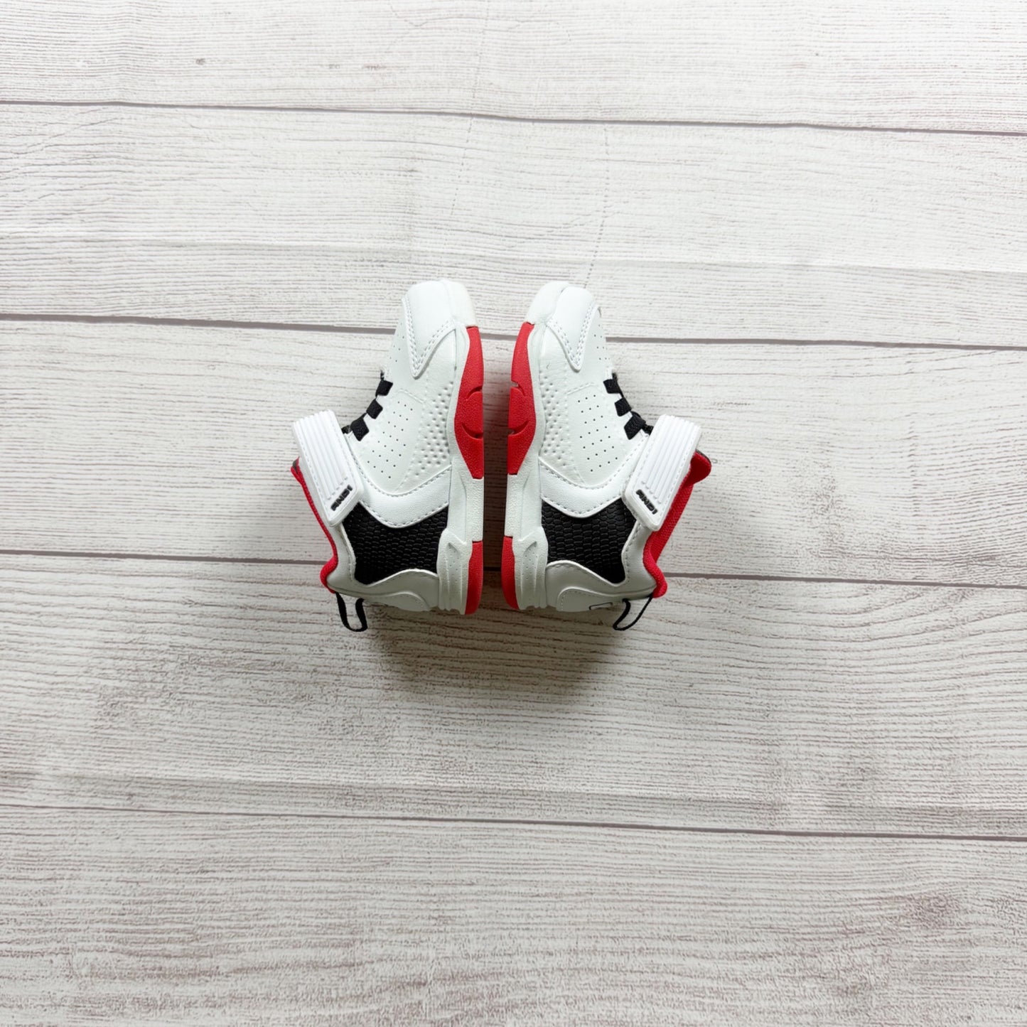 AND1 Kids Toddler White Black Red Basketball Sneakers Slip On Strap Shoes 5