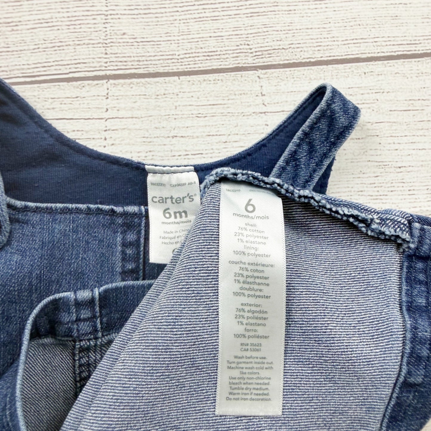 Carter's Baby Denim Jumper Dress Skirtalls Overalls 3-6 Months