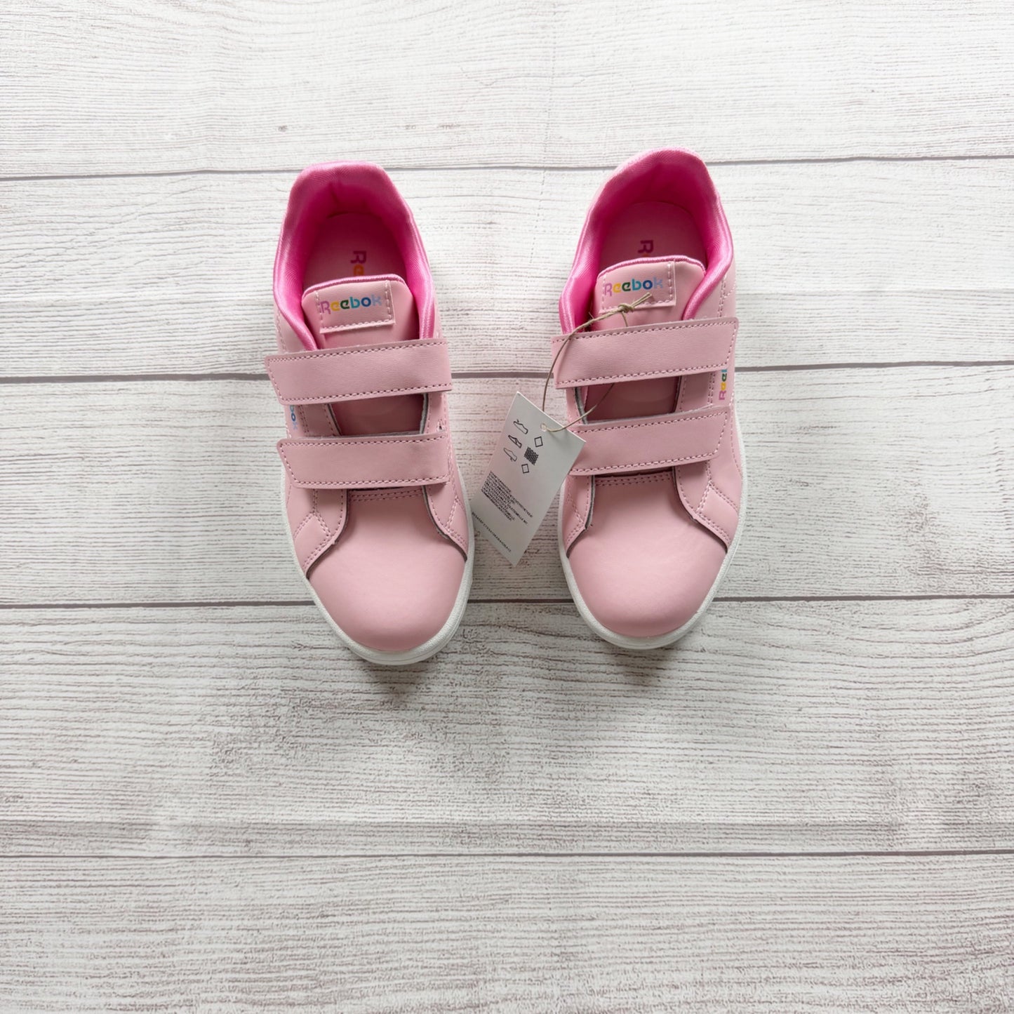 Reebok Royal Kids Rainbow Sneakers Pink Hook & Loop Youth NWT 1