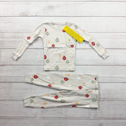 Petit Lem Holiday Print 2 Piece Pajama Set Christmas Ornament NWT 12-18 Months