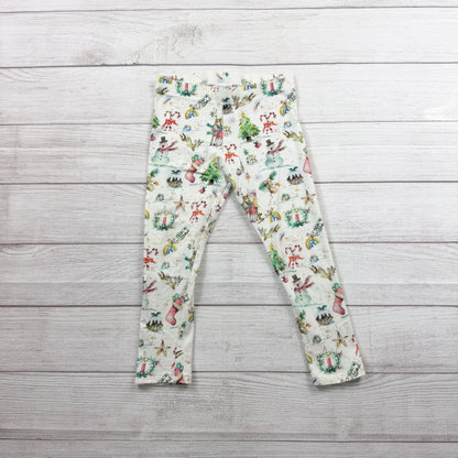 Next Girls Christmas Pattern Leggings Multicolor Festive Print 6-7 Years