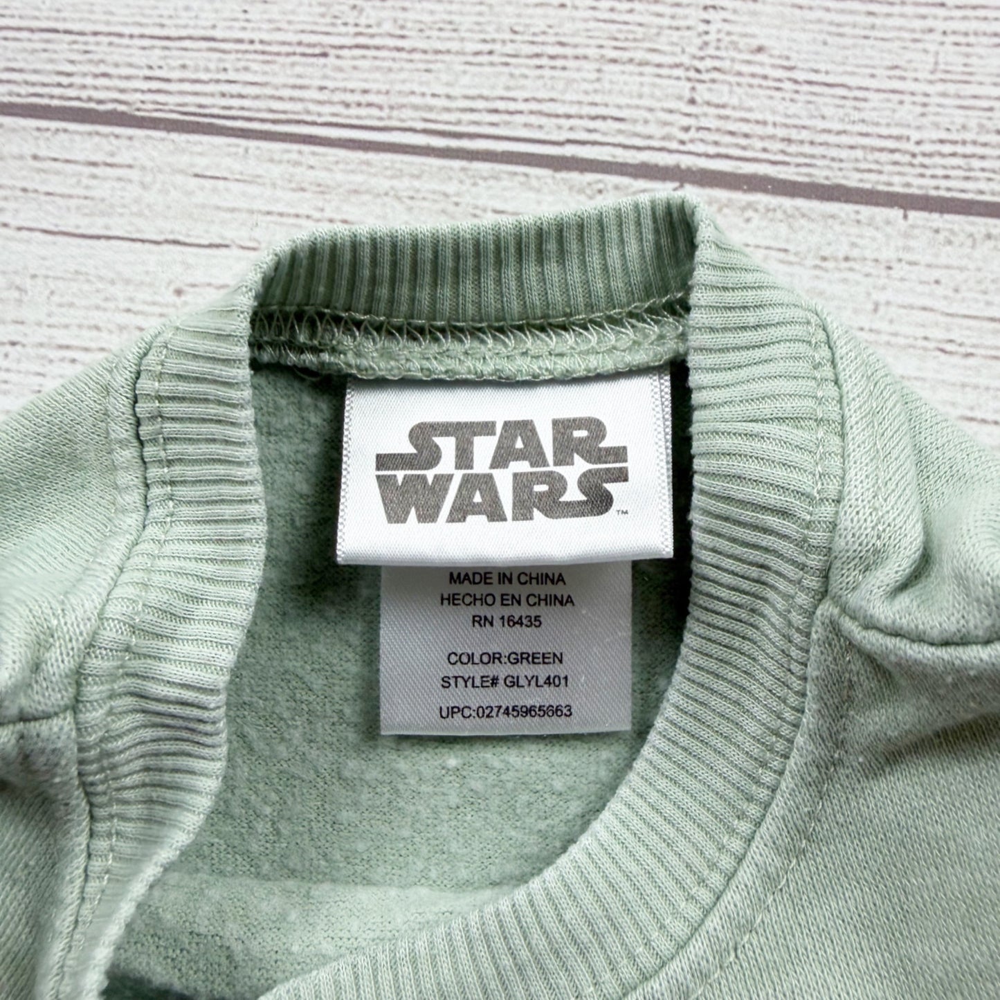 Star Wars Baby Yoda Grogu Toddler Crewneck Sweatshirt Green 2T Cotton Blend 2T