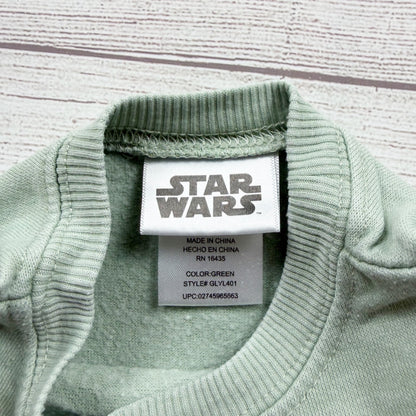 Star Wars Baby Yoda Grogu Toddler Crewneck Sweatshirt Green 2T Cotton Blend 2T