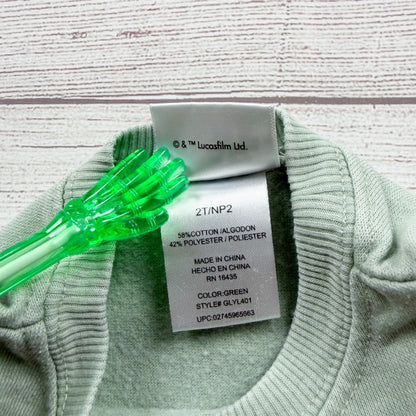 Star Wars Baby Yoda Grogu Toddler Crewneck Sweatshirt Green 2T Cotton Blend 2T