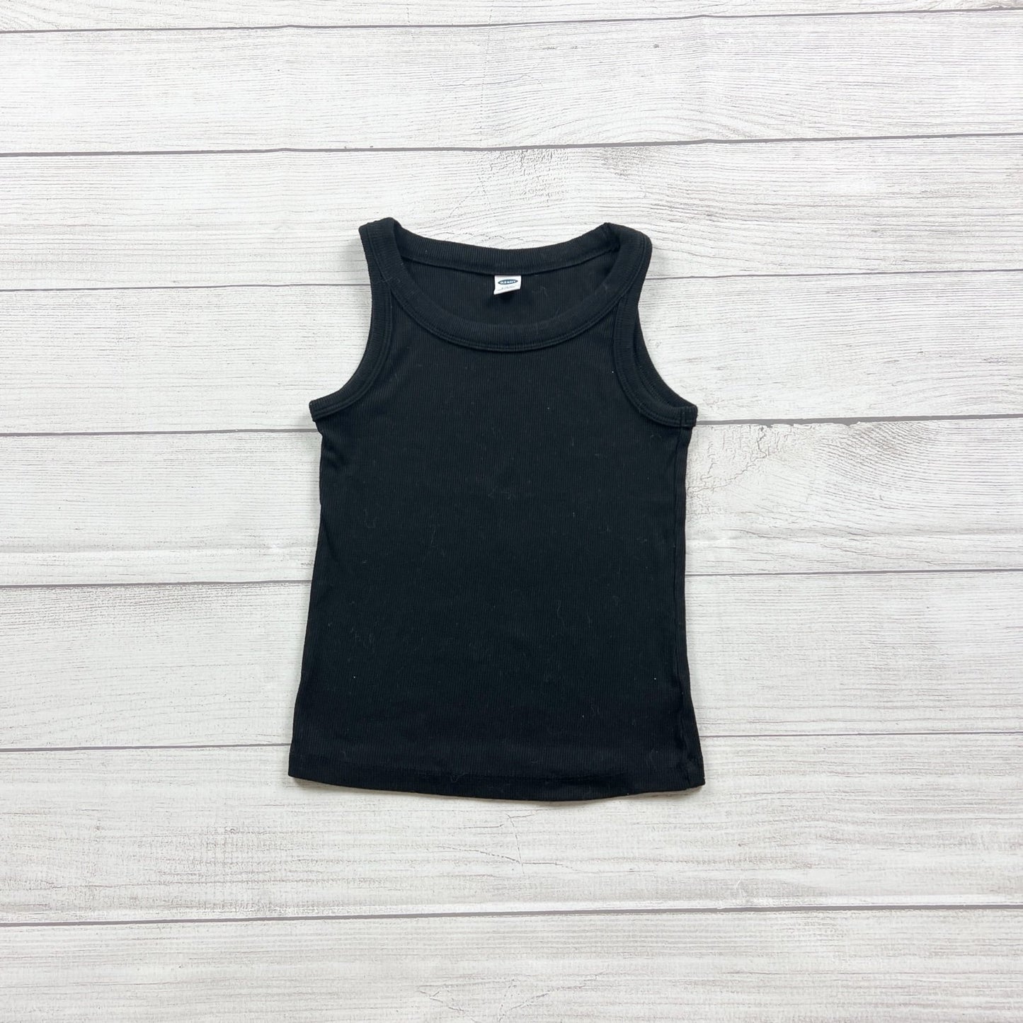 Old Navy Black Ribbed Sleeveless Tank Top Lightweight Layer S 6-7