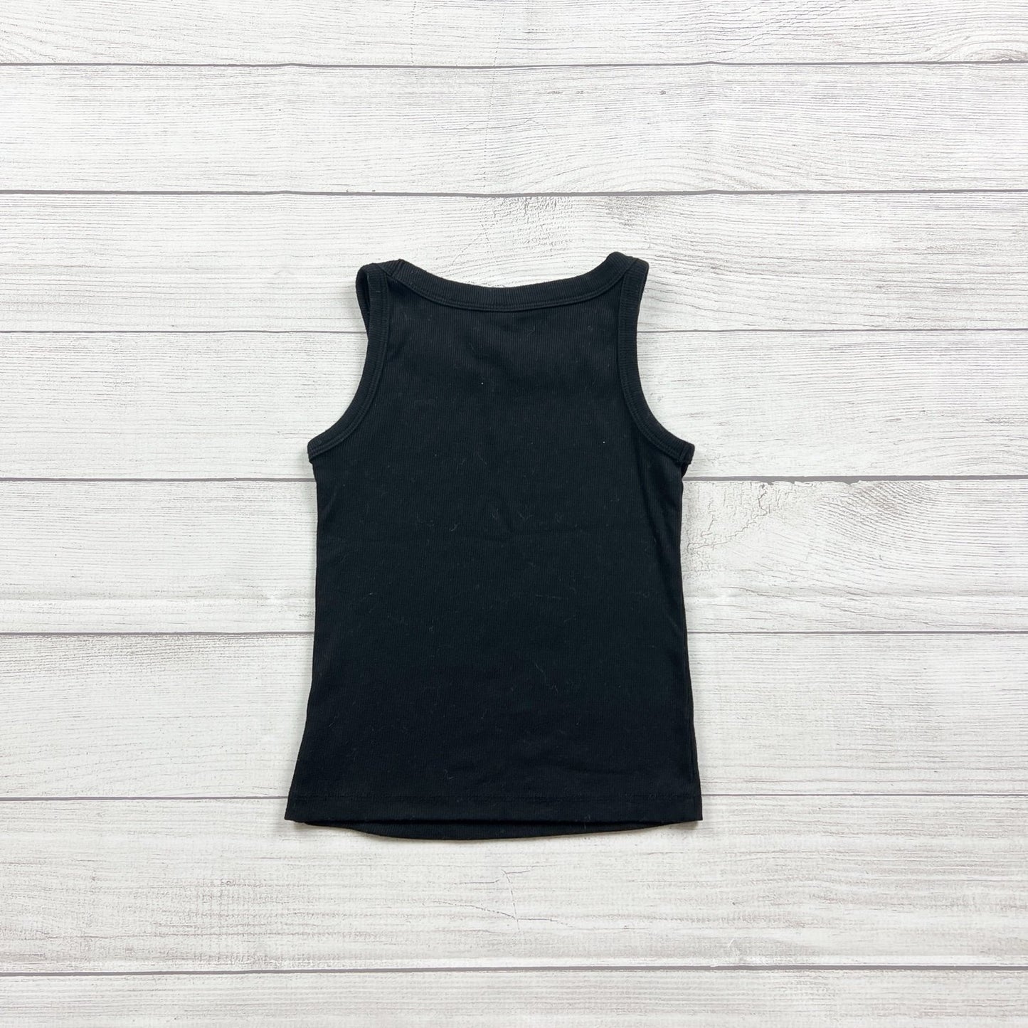 Old Navy Black Ribbed Sleeveless Tank Top Lightweight Layer S 6-7