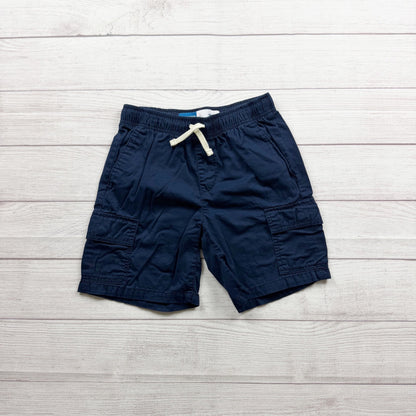 Old Navy Blue Cargo Shorts Cotton Relaxed Fit Elastic Waist Drawstring L 10-12