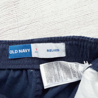 Old Navy Blue Cargo Shorts Cotton Relaxed Fit Elastic Waist Drawstring L 10-12