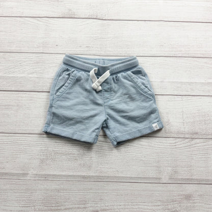 Burt’s Bees Baby Boys Light Blue Knit Shorts With Drawstring Pockets 6-9 Months