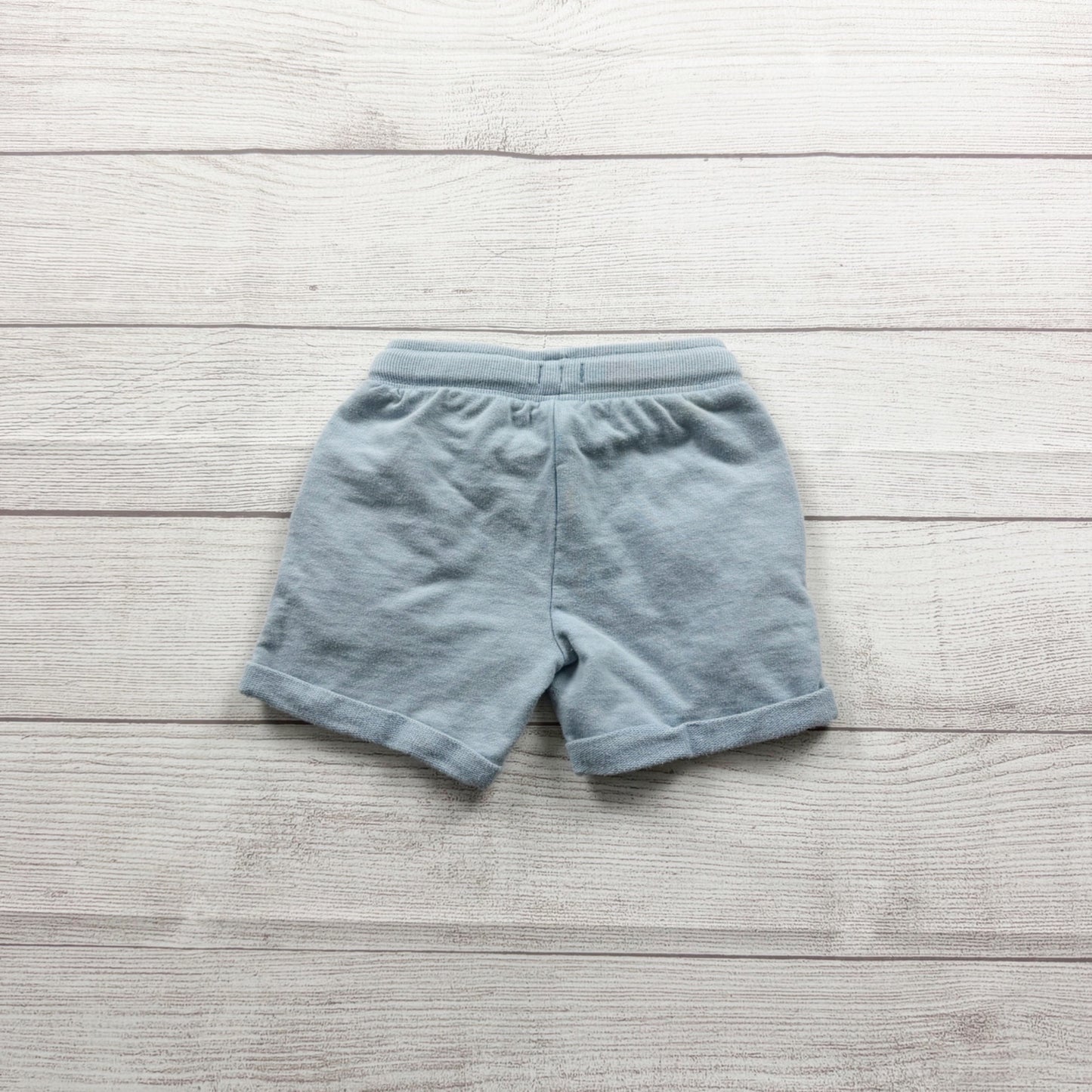 Burt’s Bees Baby Boys Light Blue Knit Shorts With Drawstring Pockets 6-9 Months