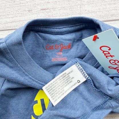 Cat & Jack Baby Graphic Tee Choose Happy Short Sleeve Top Blue NWT 9-12 Months