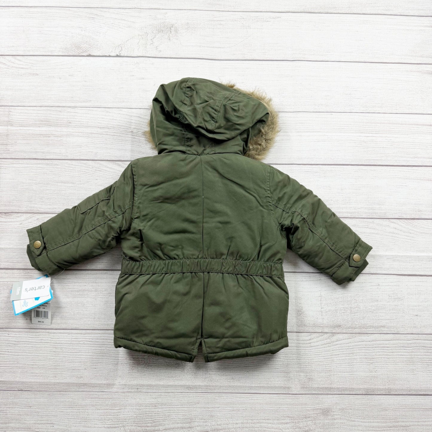 Carter’s Toddler Parka Coat Faux Fur Hood Fleece Lined Jacket NWT 12-18 Months