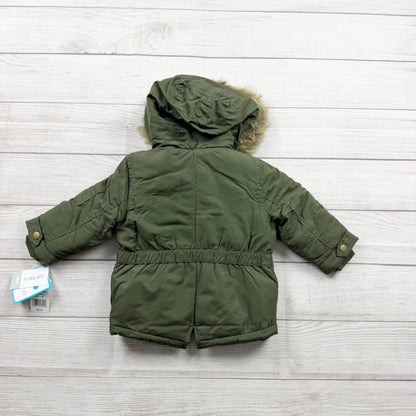 Carter’s Toddler Parka Coat Faux Fur Hood Fleece Lined Jacket NWT 12-18 Months