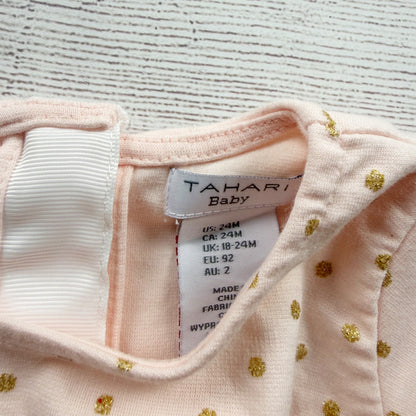 Tahari Baby Girls Polka Dot Dress Stripe Leggings Outfit Set 18-24 Months