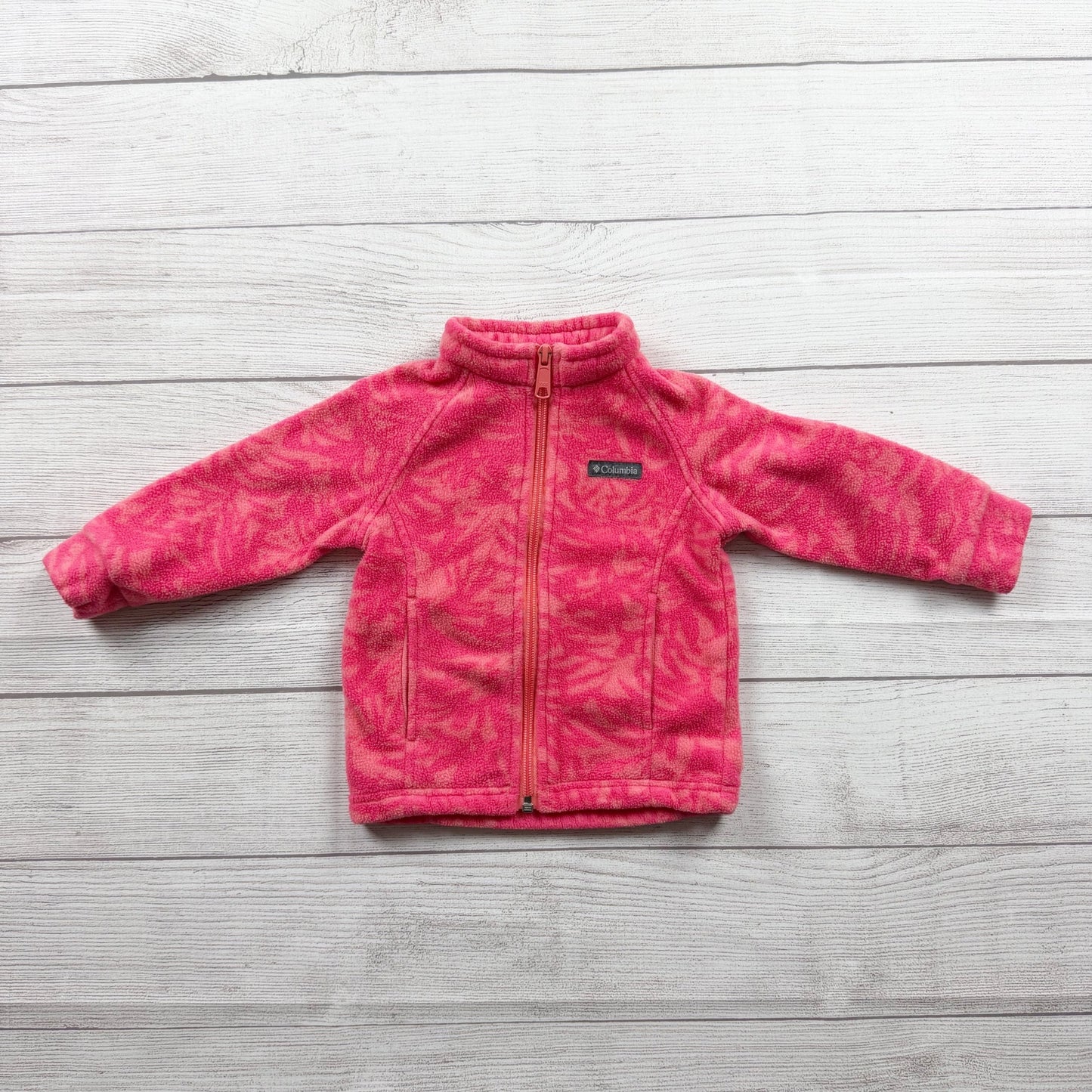 Columbia Baby Girl Pink Fleece Jacket Full Zip Outerwear 12-18 Months