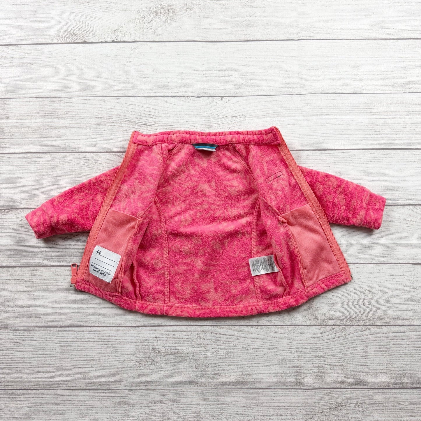 Columbia Baby Girl Pink Fleece Jacket Full Zip Outerwear 12-18 Months
