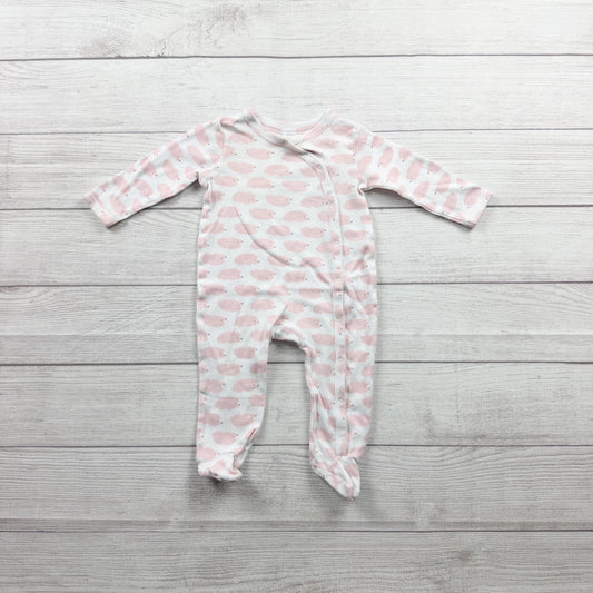 Nordstrom Baby Footed Pajamas Hedgehog Print Snap Wrap Sleeper 6 Months