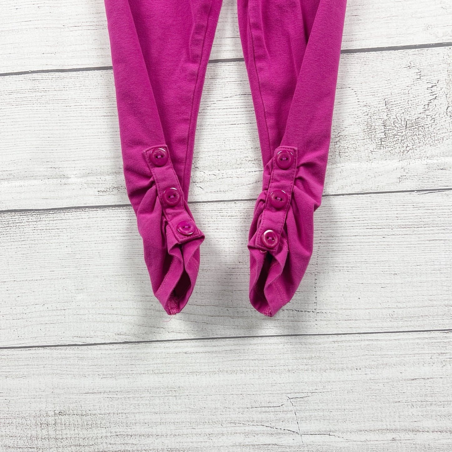 Southern Style Girls Leggings Pink Ruched Button Cuff Stretch Pants 2T