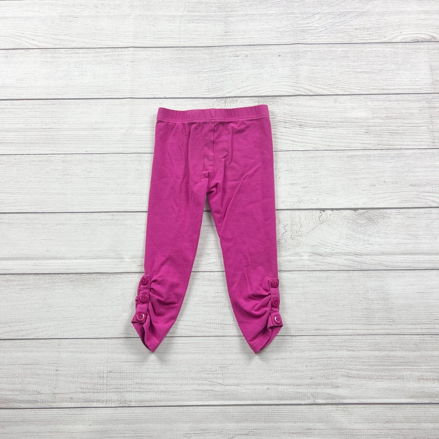 Southern Style Girls Leggings Pink Ruched Button Cuff Stretch Pants 2T