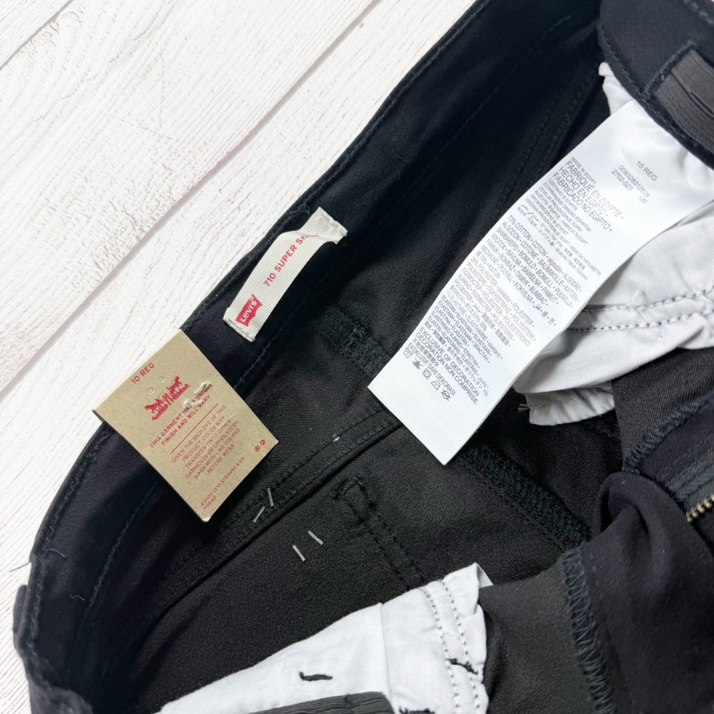 Levis 710 Super Skinny Jeans Black Stretch Denim Regular NWT 10