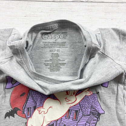 Casper The Friendly Ghost Gray Graphic Tee Short Sleeve M 7-8