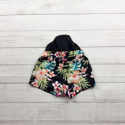 Old Navy Active Girlss Floral Print Go-Dry Athletic Shorts Black Multi M 8