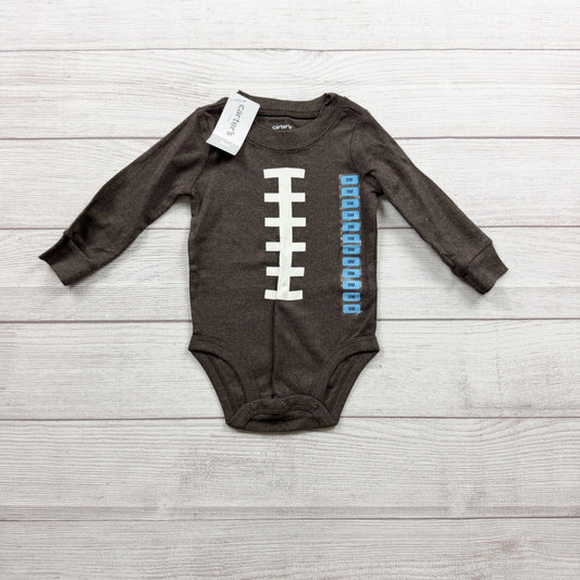 Carter's Baby Long Sleeve Football Graphic Bodysuit Brown NWT 6-9 Months