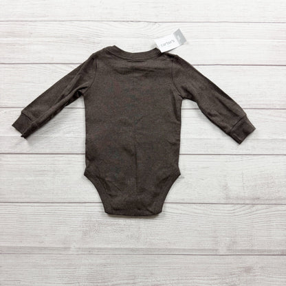 Carter's Baby Long Sleeve Football Graphic Bodysuit Brown NWT 6-9 Months