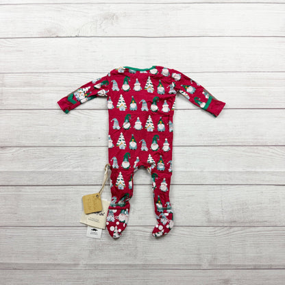 Kickee Baby Holiday Footie Pajamas Zip Gnome Tree Print Bamboo NWT 0-3 Months