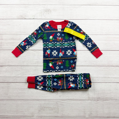 Hanna Andersson Organic Cotton Holiday Pajama Set Gnome Fair Isle Print NWT 2T