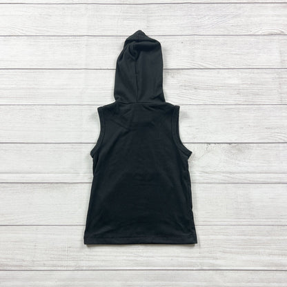 Millie & Roo Toddler Hooded Tank Top Black Ribbed Sleeveless Hoodie 3-4
