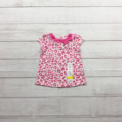 Jumping Beans Girls Pink Leopard Print Short Sleeve Babydoll Dress NWT 3-6 Month