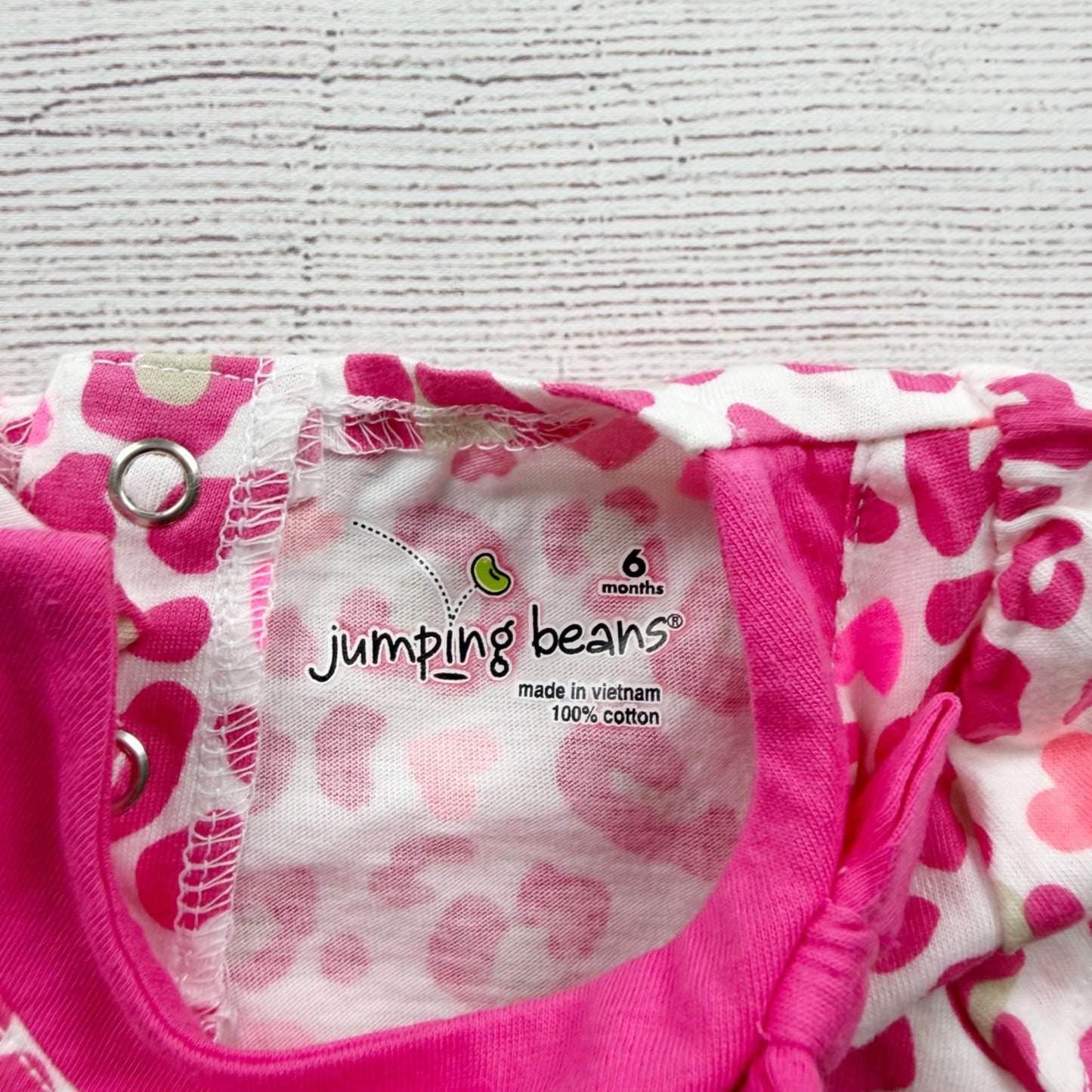 Jumping Beans Girls Pink Leopard Print Short Sleeve Babydoll Dress NWT 3-6 Month
