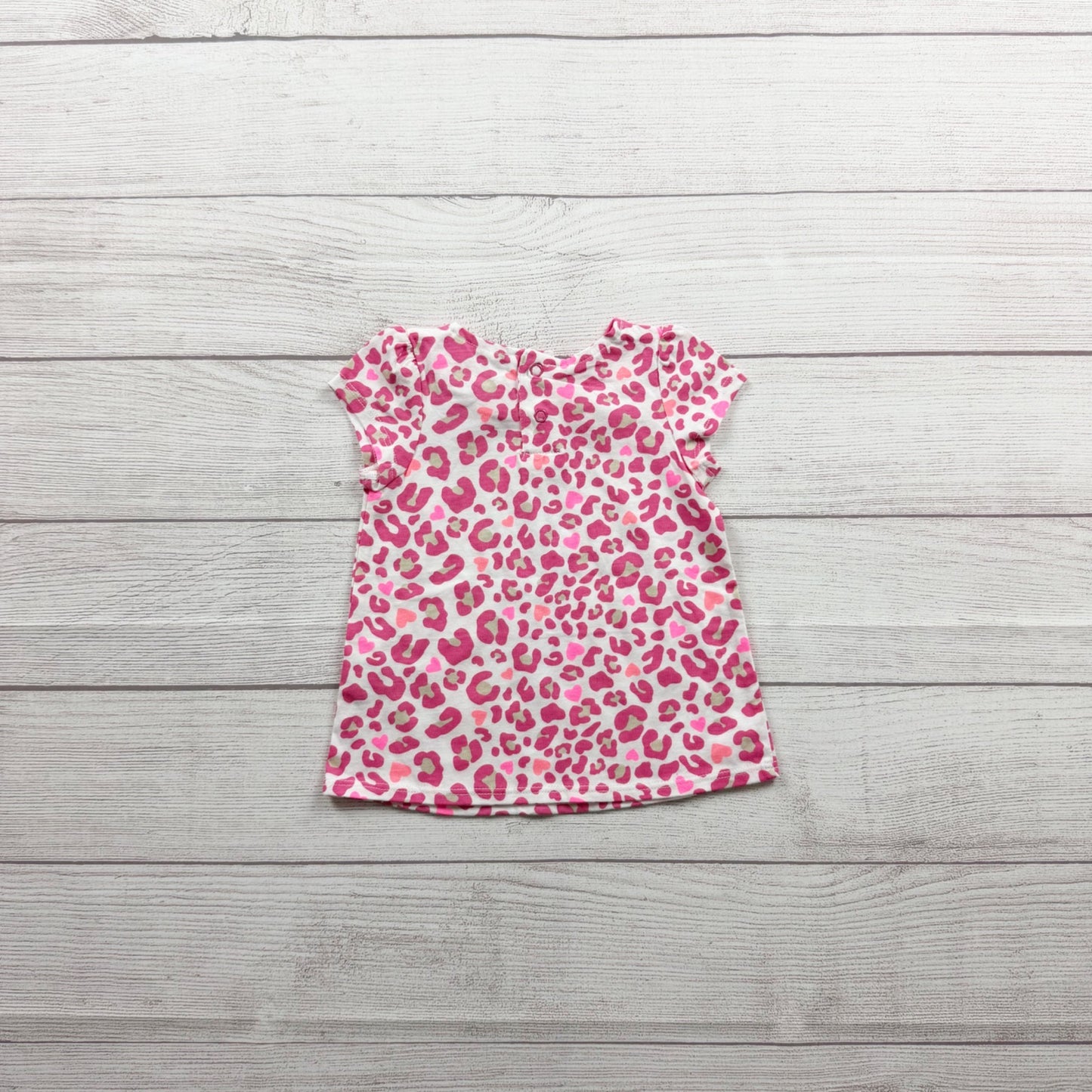 Jumping Beans Girls Pink Leopard Print Short Sleeve Babydoll Dress NWT 3-6 Month