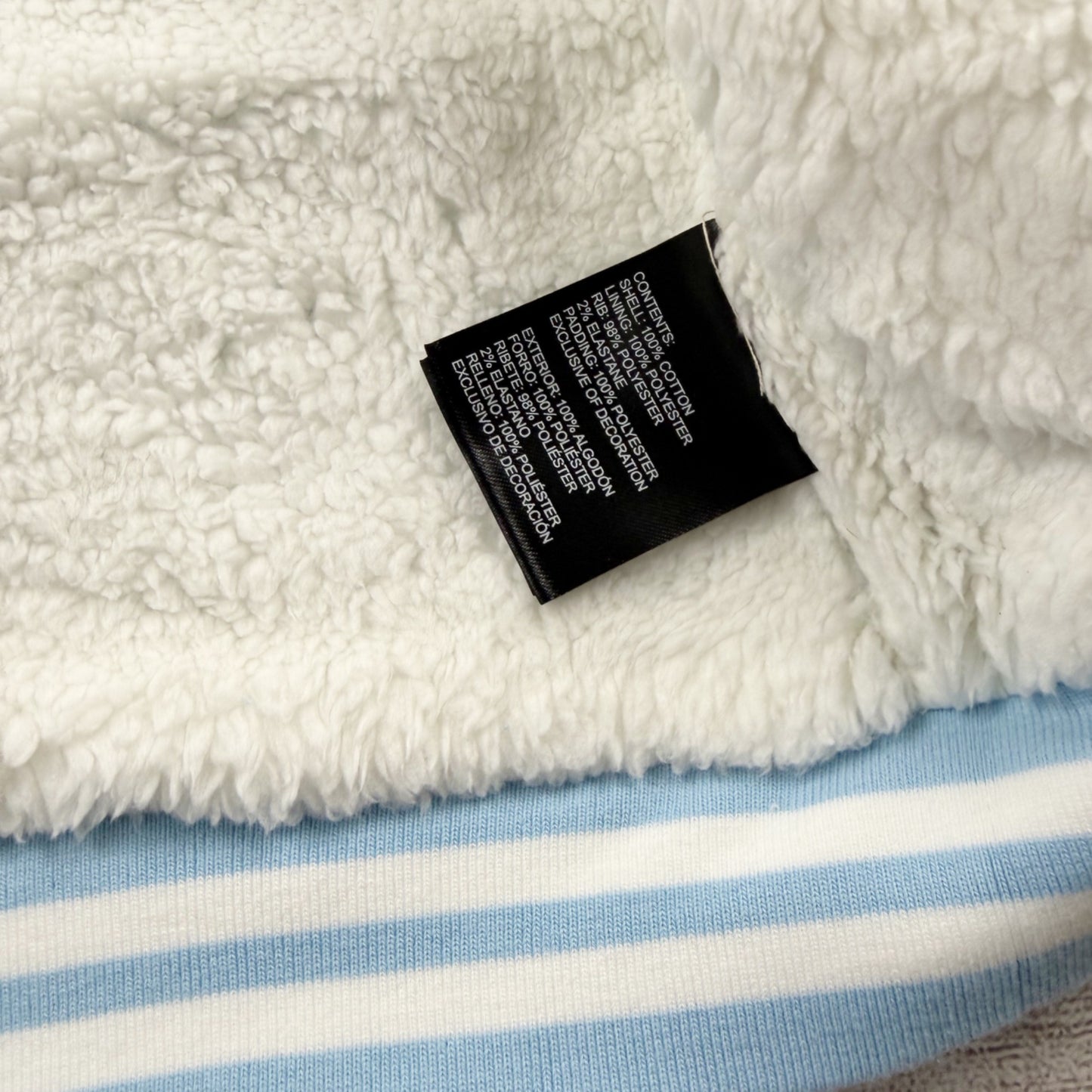 London Fog Toddler Varsity Jacket Blue White Sherpa Lined Bomber Zip Up 2T