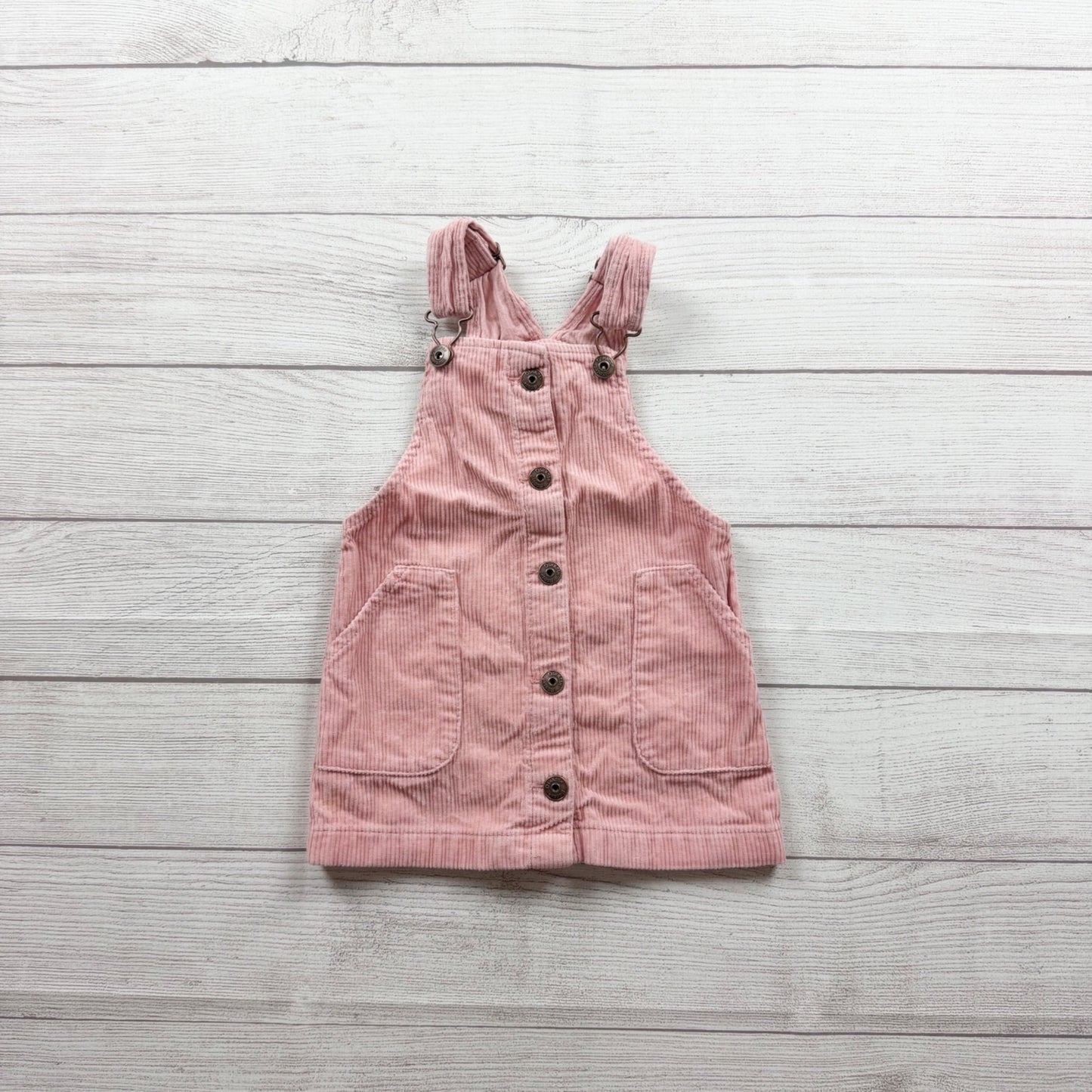 OshKosh BGosh Toddler Pink Corduroy Overalls Skirtalls Pockets Adjustable 2T