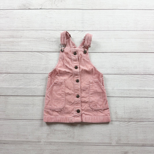 OshKosh BGosh Toddler Pink Corduroy Overalls Skirtalls Pockets Adjustable 2T