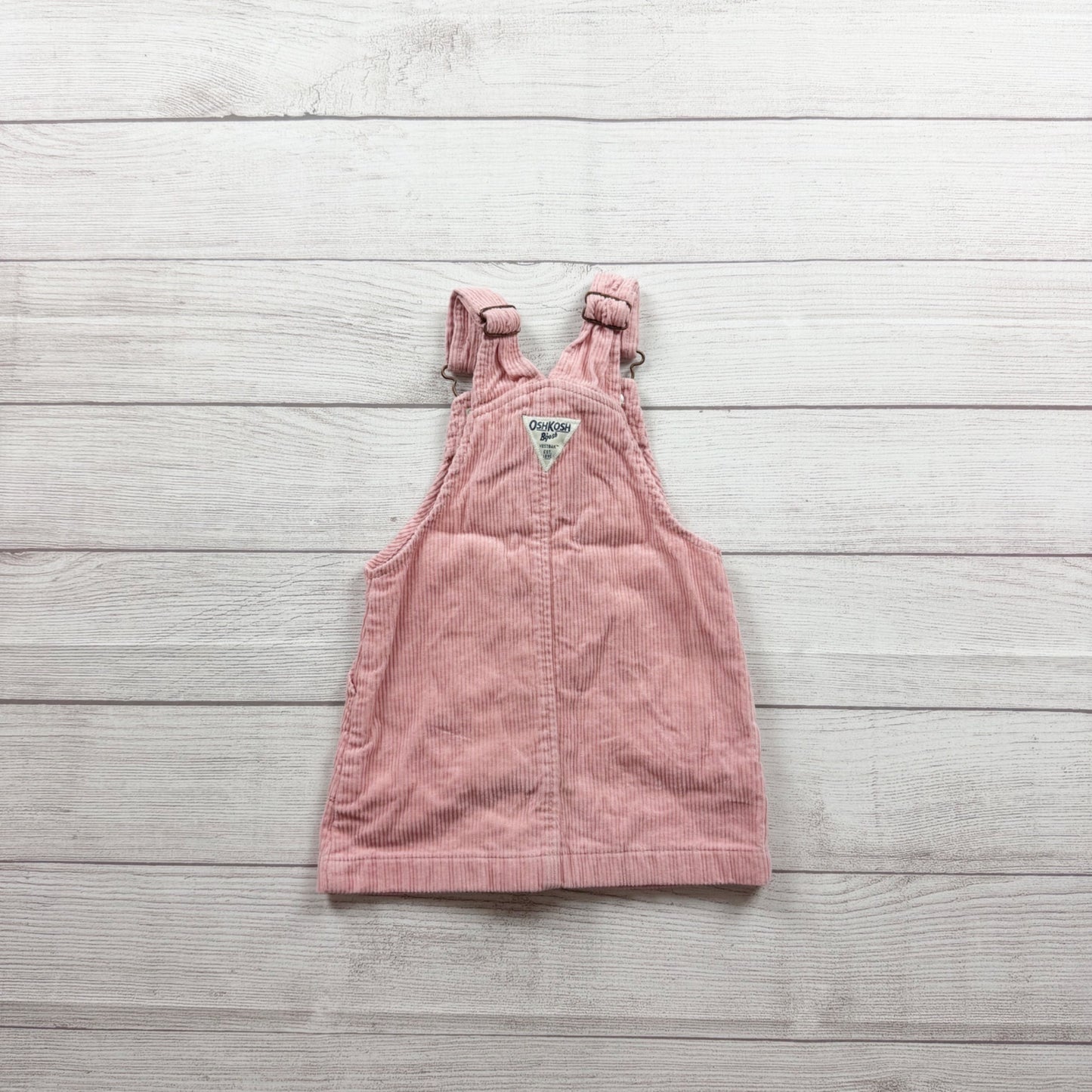 OshKosh BGosh Toddler Pink Corduroy Overalls Skirtalls Pockets Adjustable 2T