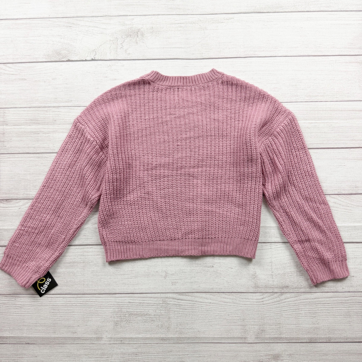 Art Class Pink Knit Cropped Sweater Crewneck Long Sleeves Girls NWT L 10-12