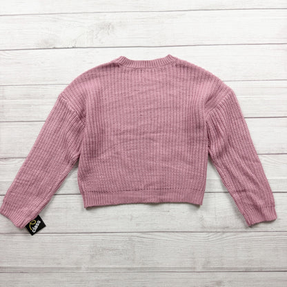 Art Class Pink Knit Cropped Sweater Crewneck Long Sleeves Girls NWT L 10-12
