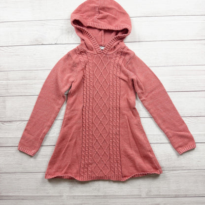 Nannette Kids Girls Pink Hooded Sweater Dress Multi Knit Long Sleeve 7-8