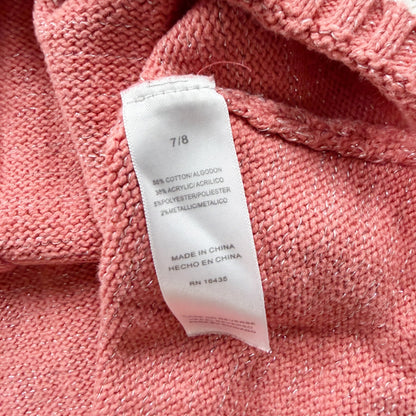 Nannette Kids Girls Pink Hooded Sweater Dress Multi Knit Long Sleeve 7-8