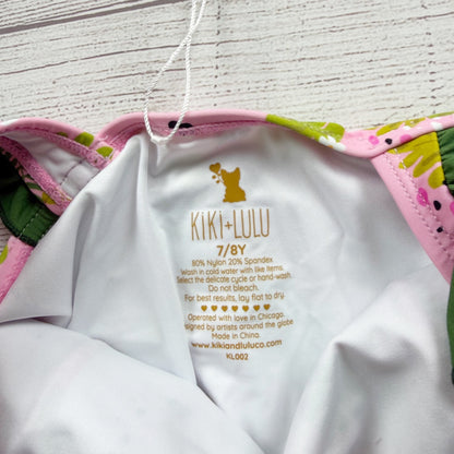 Kiki + Lulu Girls Pink Jungle Leopard Print Swimsuit Ruffle Accent NWT 7-8