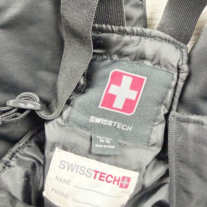 Swisstech Kids Black Insulated Snow Bib Overalls Waterproof Adjustable Straps XS 4-5