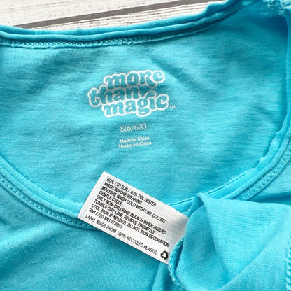 More Than Magic Girls Light Blue Sun Rays Lazy Days Sleeveless Tank Top S 6-6X