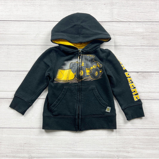 John Deere Toddler Boys Zip Up Hoodie Construction Tractor Graphic Jacket 2T