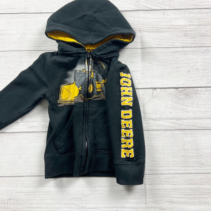 John Deere Toddler Boys Zip Up Hoodie Construction Tractor Graphic Jacket 2T